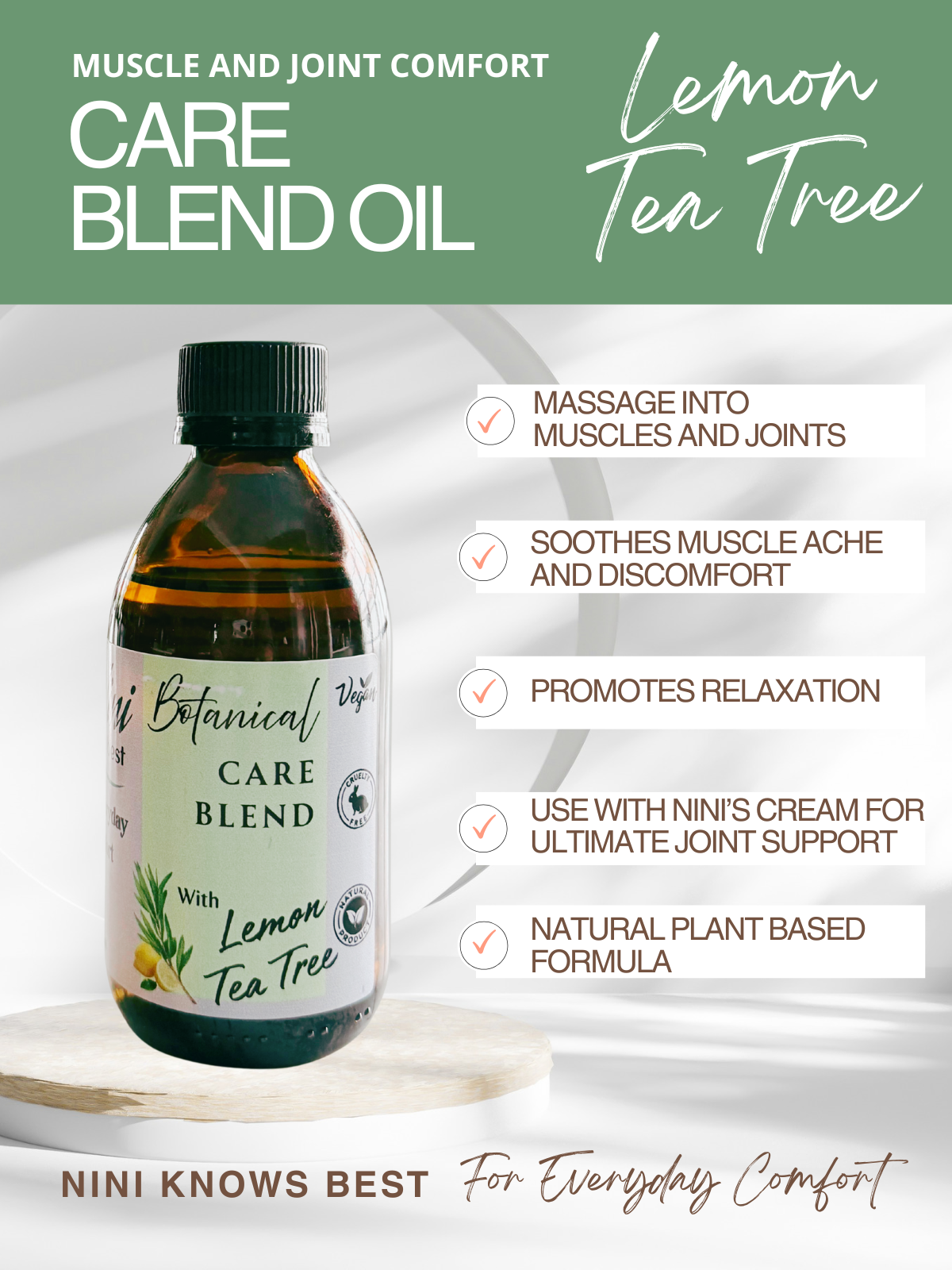 Care Blend Oil with Lemon Tea Tree for Joint and Muscle Comfort