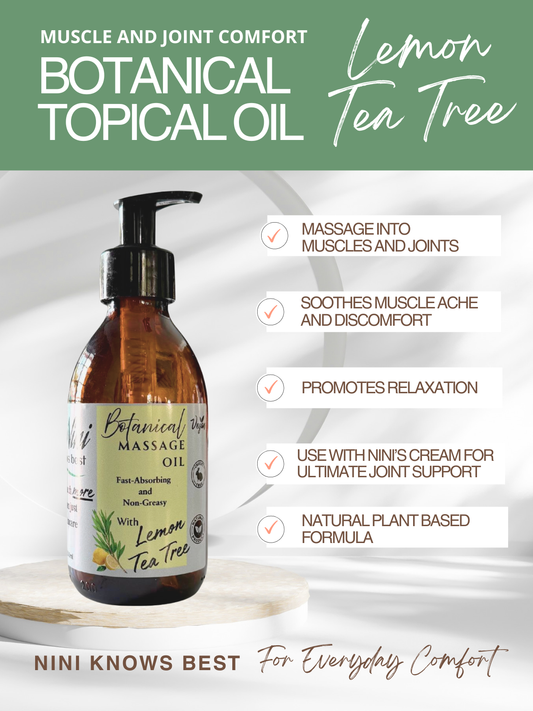 Botanical Topical Oil with Lemon Tea Tree for Muscle Comfort