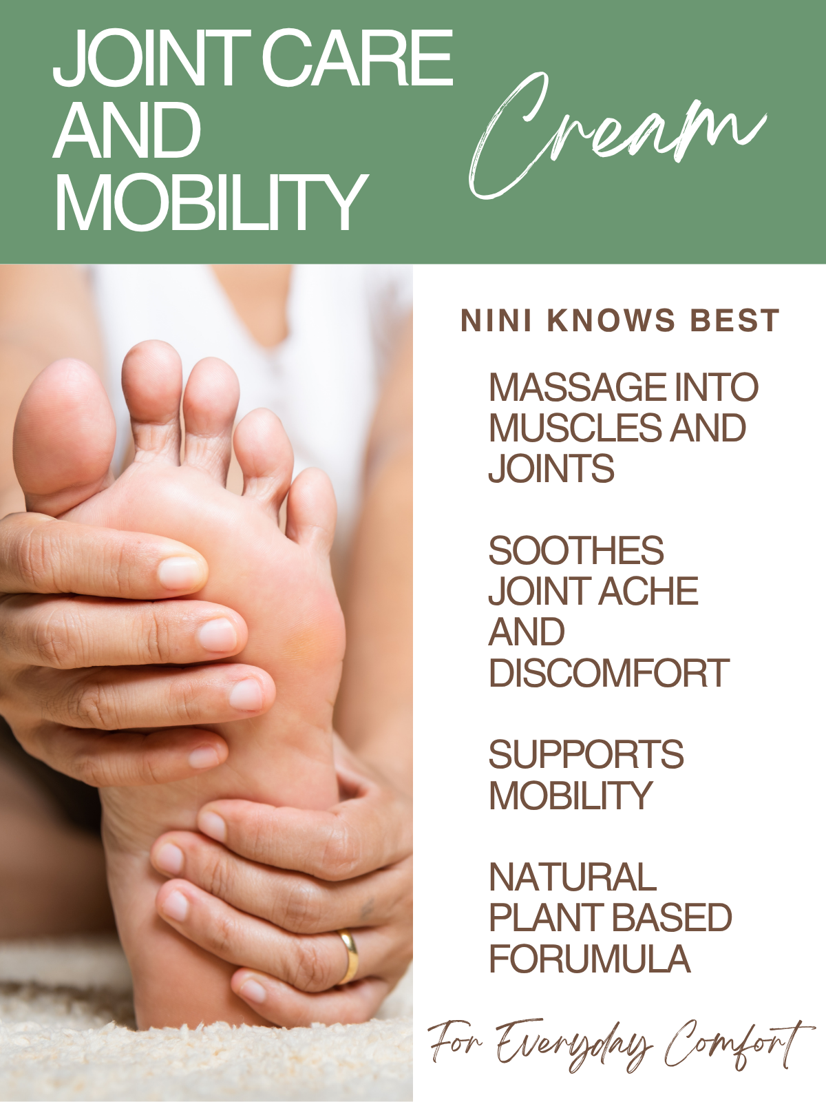 Original Cream with Lemon Tea Tree Oil for Joint and Muscle Support