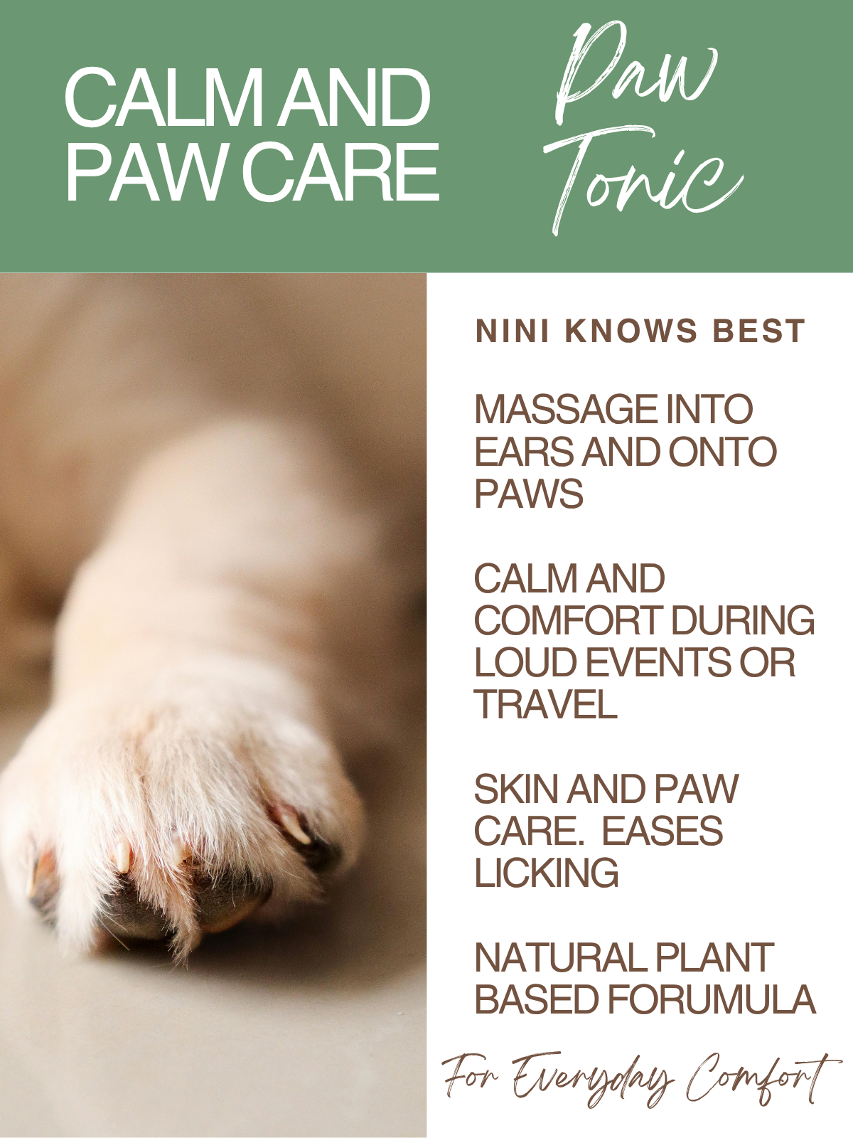 Paw Tonic for Calm and Paw Care