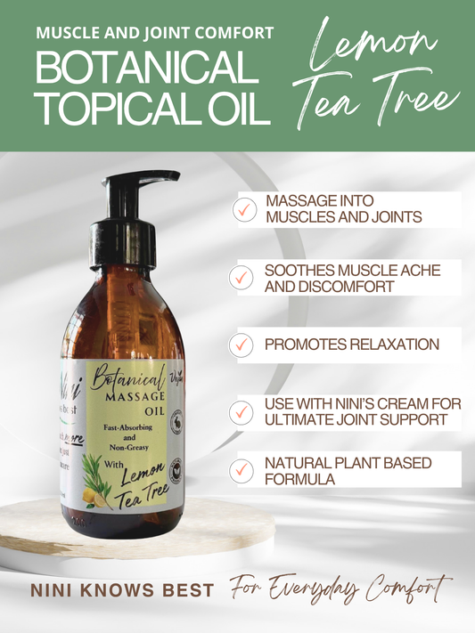Botanical Topical Oil with Lemon Tea Tree for Muscle Comfort