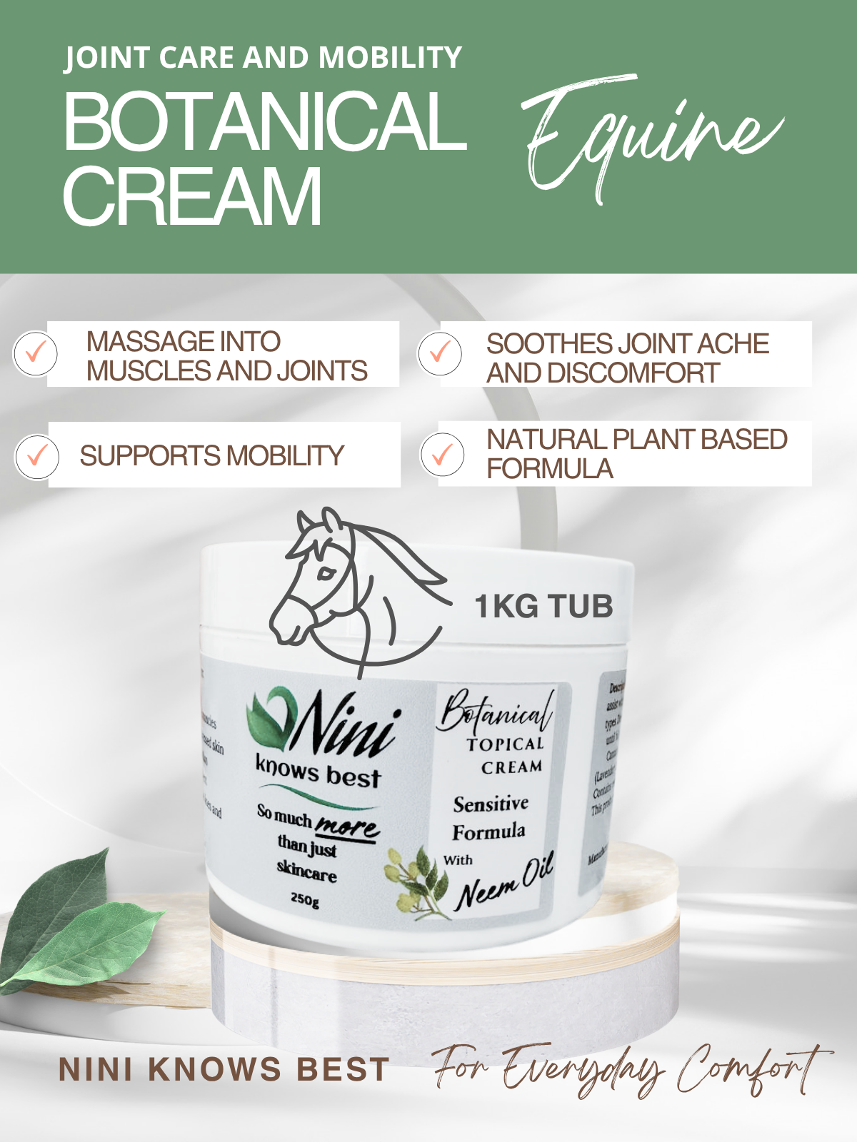 Equine Cream for Joint Support and Comfort